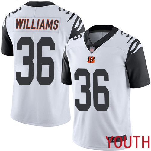Cincinnati Bengals Limited White Youth Shawn Williams Jersey NFL Footballl #36 Rush Vapor Untouchable->youth nfl jersey->Youth Jersey